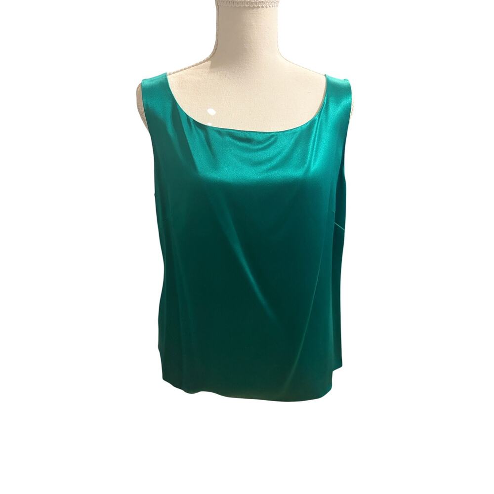 Lafayette 148 Stunning Emerald green silk tank top
